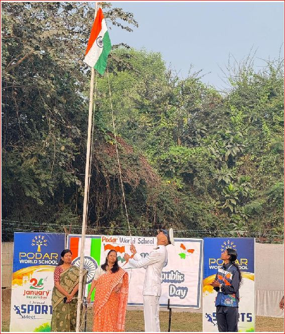 વાપી પોદાર વર્લ્ડ સ્કૂલ નાહુલીમાં ૭૭મોપ્રજાસત્તાક દિવસ ઉજવાયો