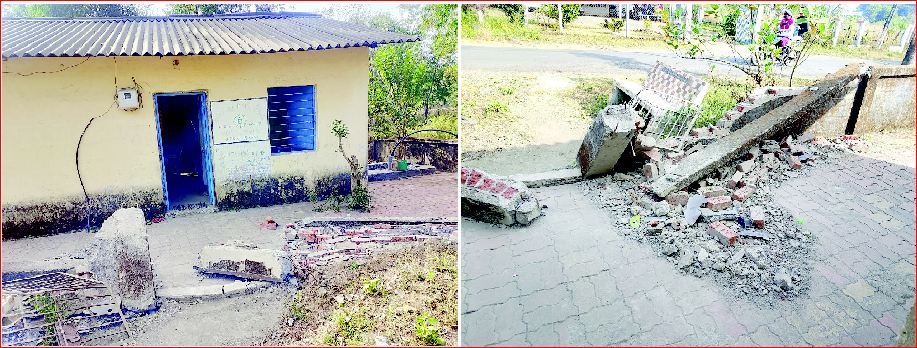 અંભેટીની આંગણવાડીના અકસ્માતમાં તૂટેલી દિવાલ અને દરવાજા કયારે સુધરશે?